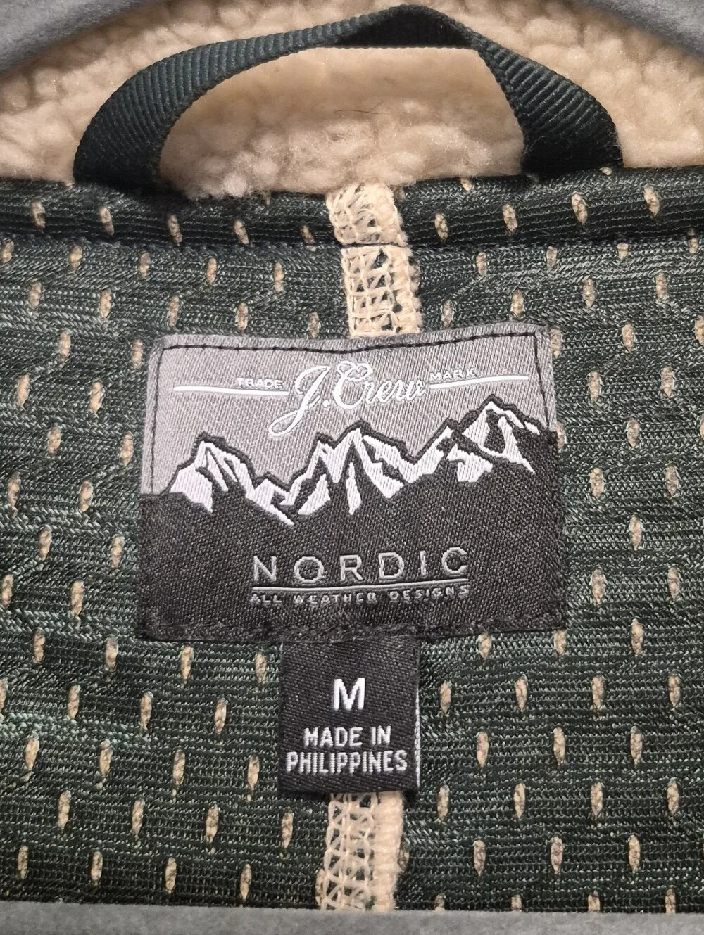 J.Crew Nordic Vest Men's Sherpa Fleece Cream Zip Front Warm Lined Size M